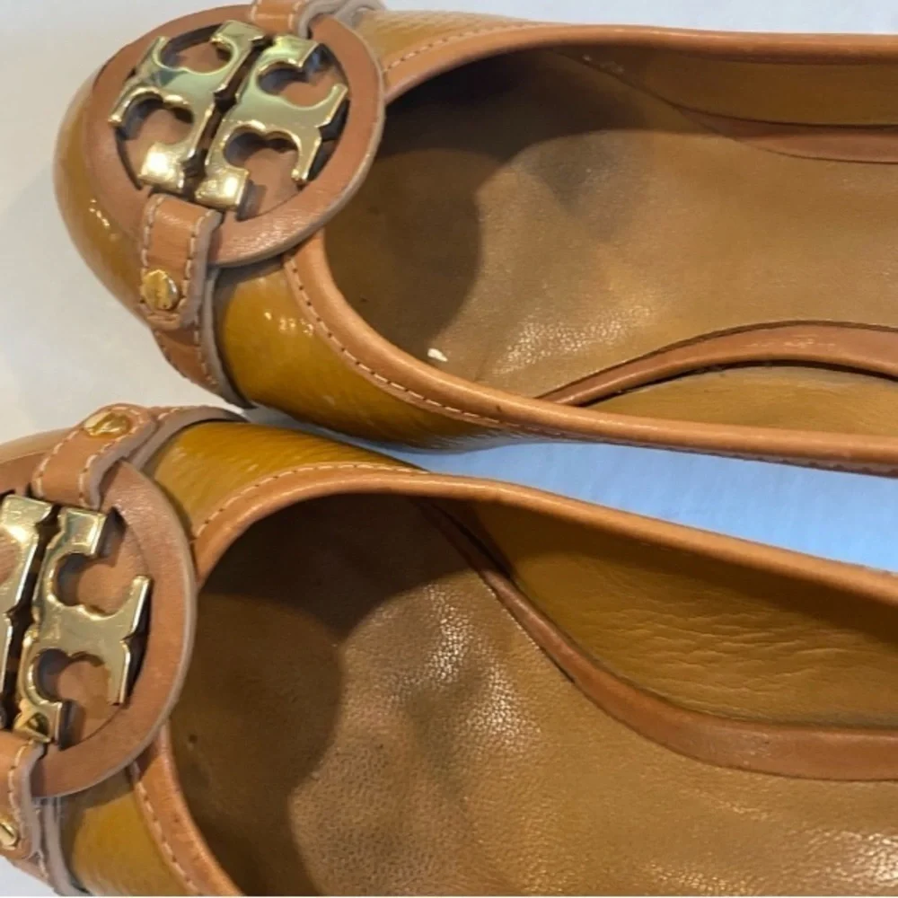 Tory Burch Brown Leather Block Heel Pumps